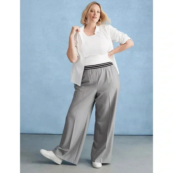 NWT Lane Bryant Pull On Perfect Drape Wide Leg Pants - Picture 1 of 14